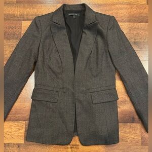 Lafayette 148 New York Wool Silk Blend Gray Open Front Blazer Women’s Size 2